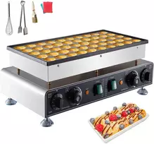 Mini vaflinė (cialda) keptuvė, 50 vnt., nerūdijančio plieno, neprikimbanti, 1800 W