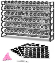 Prieskonių organizatorius su 72 stiklainiukais, etiketėmis ir piltuvėliu, 591x118x407 mm