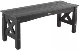 Sodo suoliukas 113 cm, plastikinis, iki 272 kg, juodas