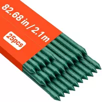 Sodo kuoliukai 2100 mm, 25 vnt. rinkinys, augalų atramos su smailiu galu ir neslystančiomis iškyšomis
