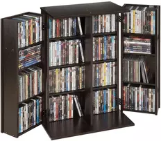 CD/DVD laikymo spintelė, 16 skyrių, 610x368x846 mm, ruda