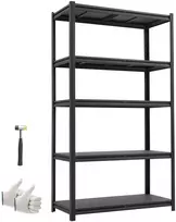 Metalinis garažo stelažas, 5 reguliuojamos lentynos, iki 1360,8kg, 103x46,5x181,3 cm