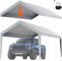 Pakeičiama automobilio garažo palapinės danga 304.8 x 609.6 cm. vandeniui atsparus ir apsaugotas nuo UV spindulių tentas