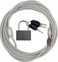 Plieninis trosas Vorel Stal 3m su raktu atrakinama spyna, 3 m, Ø4 mm