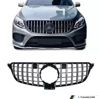 Priekinės grotelės skirtos Mercedes-Benz GLE C292 (15-19), juodos + chromuotos