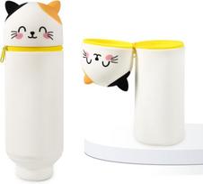 Kawaii pieštukų dėklas 2-in-1, stovas rašikliams, silikoninis, suaugusiems ir vaikams