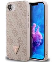 Rožinis dėklas Apple iPhone 16E / 17E telefonui "Guess PU Leather 4G Colored Ring MagSafe Case"