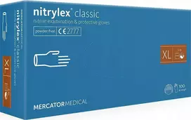 Mercator nitrilex® be pudros nitrilo pirštinės, mėlynos, XL dydis 100 vnt.