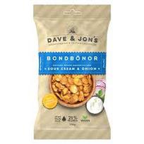 DAVE & JON'S skrudintų pupelių užkandis grietinė ir svogūnai 100g