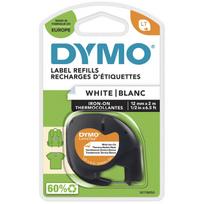 DYMO LETRATAG TAPE IRON-ON BLACK ON WHITE 12mm x 4m