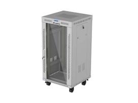 LANBERG 19" 22U 600x600 standing rack cabinet, grey, glass door, LCD