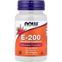 NOW Foods, E-200 su tokoferolių mišiniais, 134 mg (200 TV), 100 minkštųjų gelių
