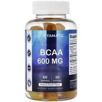Vitamatic, BCAA guminukai, natūralus persikas, 60 guminukų (300 mg viename guminuke)