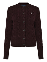 Polo Ralph Lauren - Cable-Knit Wool-Cashmere Cardigan - Megztinis - Burgundiška splava