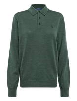 Polo Ralph Lauren - Washable Wool Polo-Collar Sweater - Polo marškinėliai ilgomis rankovėmis - Žalia