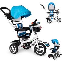 Triratukas su 360° pasukama sėdyne ir sudedamu stogeliu Ecotoys, pilkas