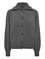 Polo Ralph Lauren - Cable Wool-Cashmere Collared Cardigan - Megztinis - Pilka