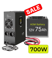Inverter 700W + 12V HAZE 75Ah battery for home heating system