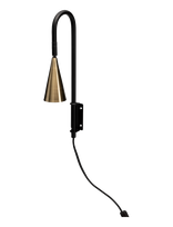 By Rydéns - Spline  Wall Light H36Cm Black/Brass - Sieninis šviestuvas - Juoda
