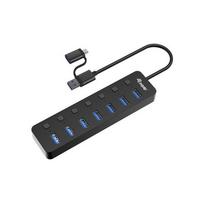 Equip 7 prievadų USB-A 3.2 šakotuvas->7xUSB-A 3.2 +USB-C adapteris 5Gbps