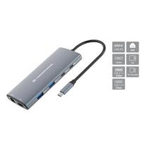 HUB USB Conceptronic CONCEPTRONIC 10-in-1 dokas USB-C-> HDMI, 2xUSB-C, 3xUSB-A, SD skaitytuvas