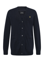 Lyle & Scott - Lambswool Blend V Neck Cardigan - Megztinis - Tamsiai mėlyna