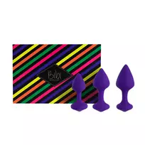 FeelzToys Bibi 3 dalių intymių kamštukų rinkinys violetinis