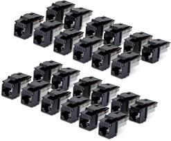 StarTech CAT6 Keystone jack 24-pack (C6KEY110BK24PK) | C6KEY110BK24PK | 0065030912815
