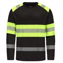 Hi-vis T-shirt Hvm cotton long sleeves, black/yellow L, Pesso