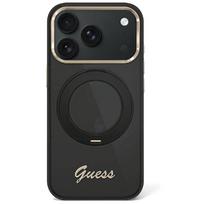 Guess IML Ring Stand 360 Script Metal Logo MagSafe Case for iPhone 17 Pro / 18 Pro - Black