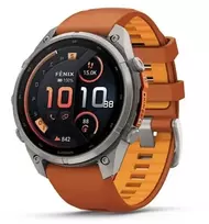 „Garmin fenix 9 Pro“ išmanusis laikrodis, „inReach“, 47 mm, titano korpusas su „Autumn Oranžinis“ / „Spark Oranžinis“ spalvos silikonine apyranke