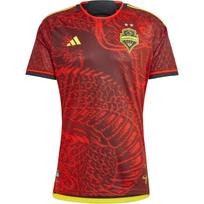 Adidas Seattle Sounders FC 23/24 Away Player Edition Short Sleeve Football T-Shirt Men Tops Red Black HI1837 S brown