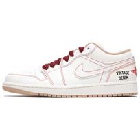Jordan Air Jordan 1 Low top Vintage Basketball Shoes Men's Beige 553558-169(Teamfour- ) 44
