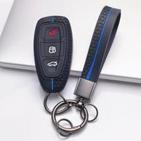 Car Key Pack For Ford St Line Fiesta Focus Mondeo Ecosport Kuga Puma Edge Escape Metallic Silicone Car Key Fob Case Accessories black