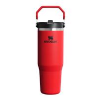 Termospuodelis su šiaudeliu „The IceFlow Flip Straw 2.0“ 0,89 l, tamsiai raudonas