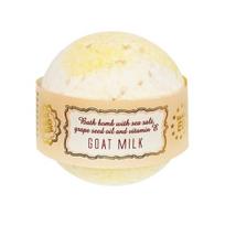Vonios bombos "Goat milk" su jūros druska ir vynuogių sėklų aliejumi, Saules Fabrika, 145 g