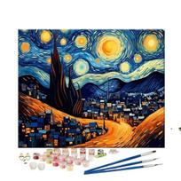 TISHIRON tapybos pagal skaičius rinkinys, 40 × 50 cm, Žvaigždėta naktis