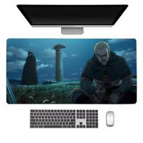 V-Vinland Saga Pelės Padas Stalo Kilimėlis Klaviatūrai, Kawai Guma, Neslystantis Stalo Kilimėlis, XXL90x40cm 30cmx60cm gray