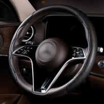 New Style Leather Steering Wheel Cove 38cm Universal Non-Slip Car Steering Wheel Booster 2 Halves Anti-skid tamsiai mėlyna spalva