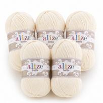 Alize Bella siūlai mezgimui, 5vnt po 100g., šviesūs, spalvos kodas: 01