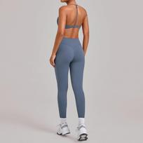 Cross-back Shockproof Yoga & Running Two-piece Set Small gray