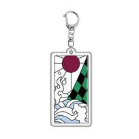 Demon Slayer Kimetsu no Yaiba Tanjiro Nezuko Acrylic Keychain Anime Merchandise Pendant Accessories Cross Border 55mm gray