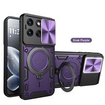 For Motorola Edge 70 / Edge 70 Fusion Case Slide Camera Lens Magnetic Ring Holder Protection Shockproof Phone Cover Funda Capa Motorola Edge 70 Fusion sidabras