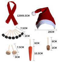 Carrot Noses Xmas Snowman Decorating Kit Scarf Hat Snowman Dressing Making Kit Dress-up DIY Christmas Snowman Kit Outdoor