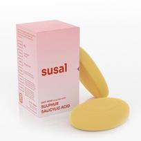 Susal 2% Salicylic Acid & Sulfur (Sulphur) Soap For Back & Body Acne, Strawberry Legs & Blemishes (Pack of 4) | Suitable For All Skin Types | 75 Gm/