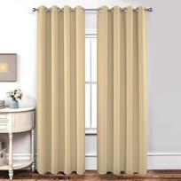Užtemdančios šiluminės užuolaidos, paruoštas komplektas 2 vnt Smėlio spalvos 132x210 cm — užuolaidos miegamajam, užuolaidos su žiedais, izoliacinės užuolaidos, langų tekstilė, užuolaidos svetainei, poliesterio užuolaidos