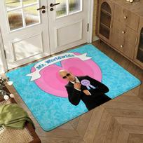 Funny Singer Pitbull Mr. Worldwide Floor Mat Soft Thickened Non-Slip Bedroom Living Room Door Mat Home Decor Flannel Rugs 90cm x 130cm