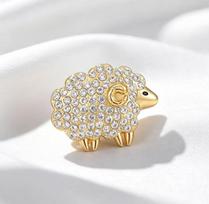 Lovely Pearl Sheep Brooches For Women Unisex Goat Animal Brooch Pin Banquet Party Backpack Gifts Jewelry Accessories auksas