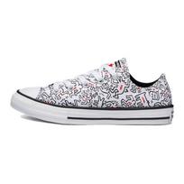 Converse Keith Haring X  Chuck Taylor All Star Low Top Kids Canvas Shoes Kids sneaker White Black 371861C 31 white