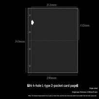 Devynių langelių Pucky kortelių albumas: Didelis permatomas kortelių laikiklis „Blind Box“ figūrėlėms ir vizitinėms kortelėms black